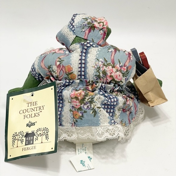 Country Folks Fergie Frog Shelf Sitter 5” Doll Figurine Shopaholic Toad Vintage - Picture 3 of 5
